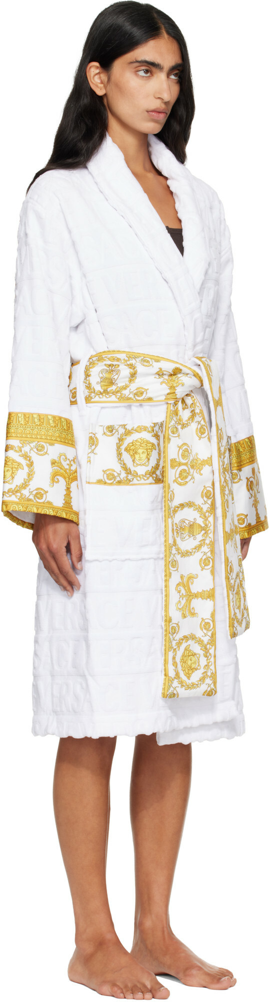 Versace White 'I Heart Baroque' Bathrobe