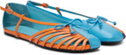 ABRA Blue & Orange Double Shoe Ballerina Flats