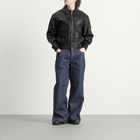 Deadwood Men's Wingman Leather Bomber Jacket in Black