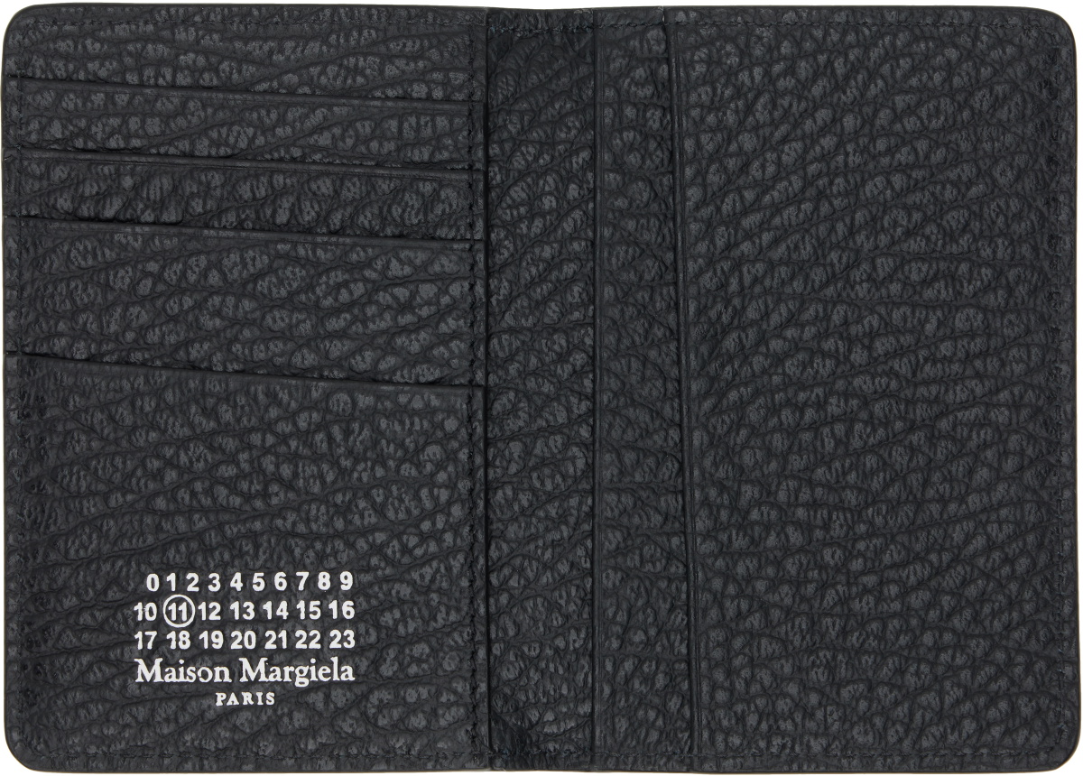 Maison Margiela Black Slim 2 Grainy Leather Card Holder