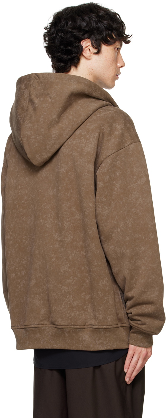 Feng Chen Wang Brown Deconstruction Printed Hoodie