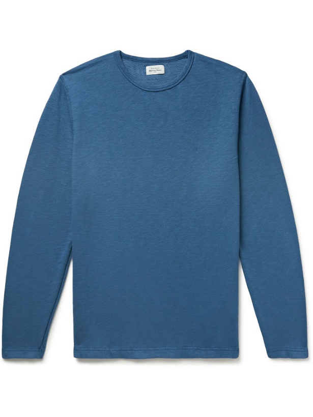Photo: HARTFORD - Slub Cotton-Jersey Sweatshirt - Blue