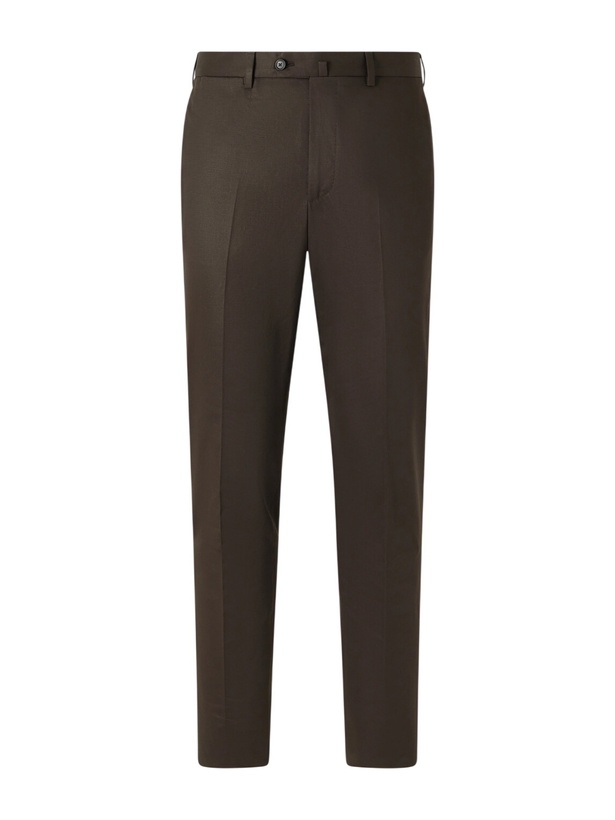 Photo: De Petrillo - Tapered Cotton-Twill Suit Trousers - Brown
