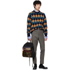 Prada Blue and Brown Crewneck Sweater