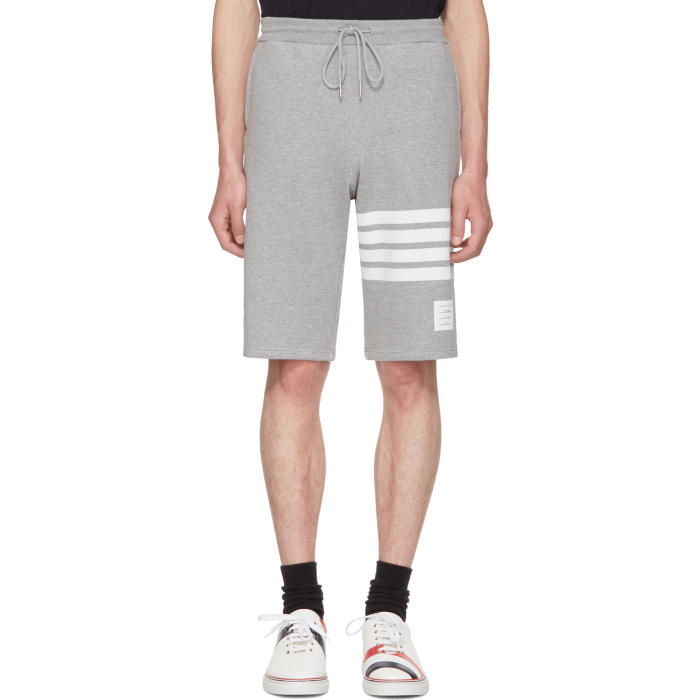 Photo: Thom Browne Grey Classic Four Bar Lounge Shorts