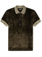 TOM FORD - Velvet Polo Shirt - Gray