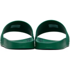Casablanca Green Embossed-Logo Pool Slides