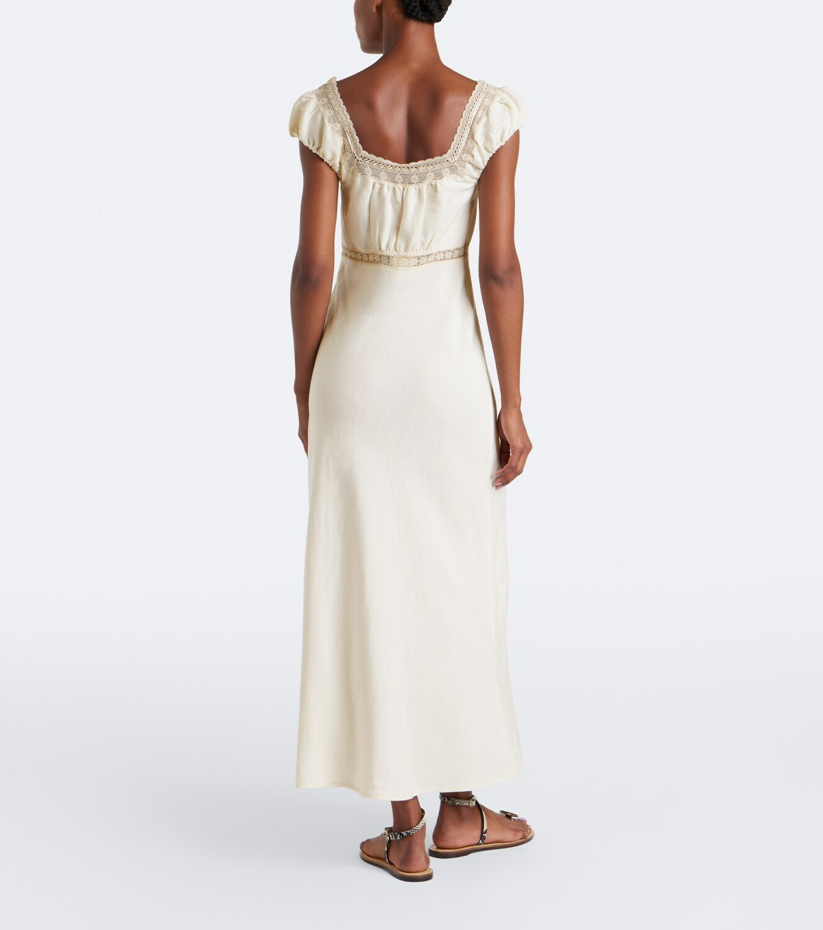 Rixo Maeva lace-trimmed linen-blend maxi dress