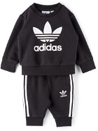 adidas Kids Baby Black & White Crew Sweatshirt Set