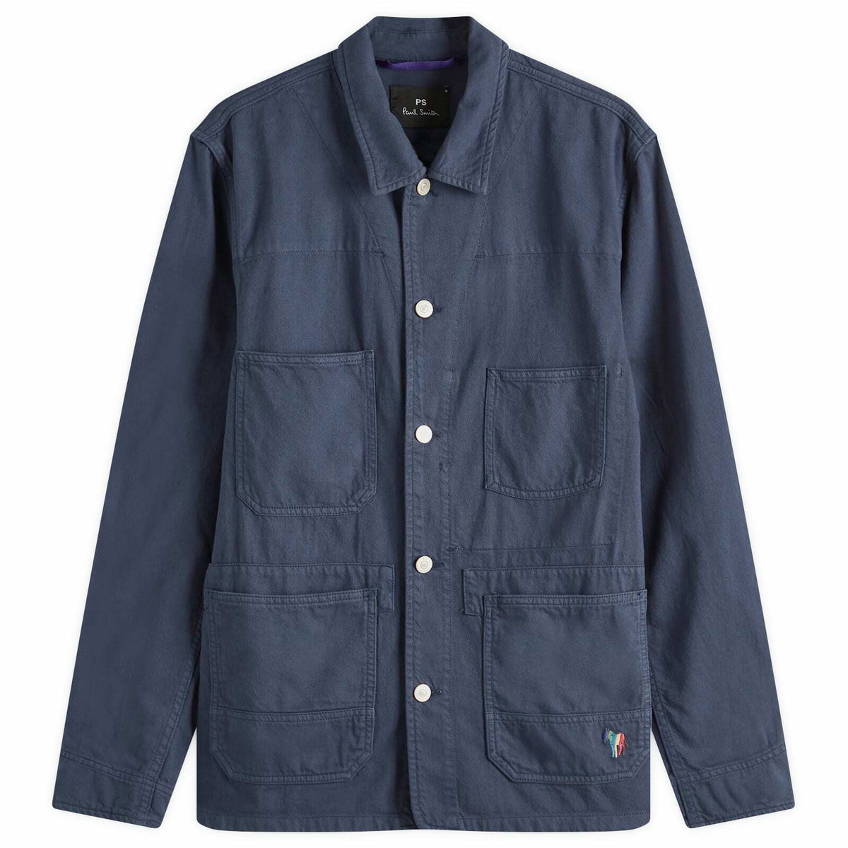 Paul Smith Men's Broad Stripe Zebra Chore Jacket in Blue Paul Smith