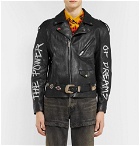 Balenciaga - Embellished Leather Biker Jacket - Men - Black