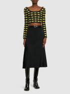 FERRARI - Wool Knit Open Back Cropped Top