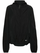 Reebok LTD Black Logo-Print Hooded Track Jackets