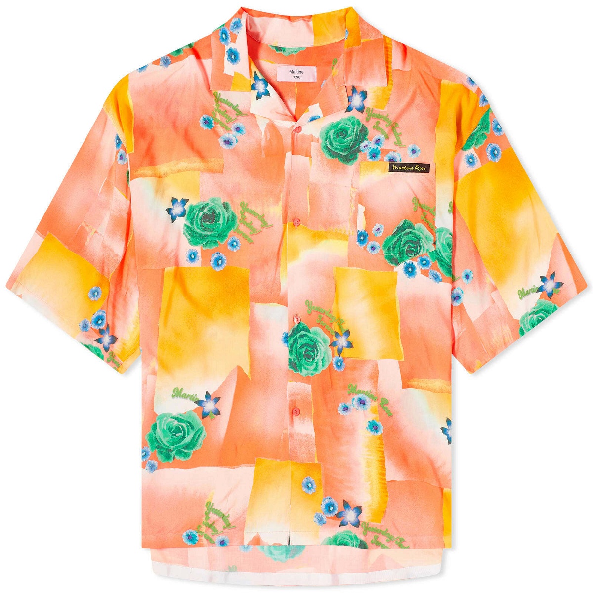 Photo: Martine Rose Women's Boxy Printed Hawaiian Shirt in Today Floral Coral