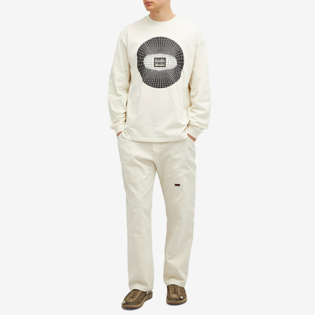 Napapijri Men's Jaman Logo Crew Sweatshirt in Beige Dimity