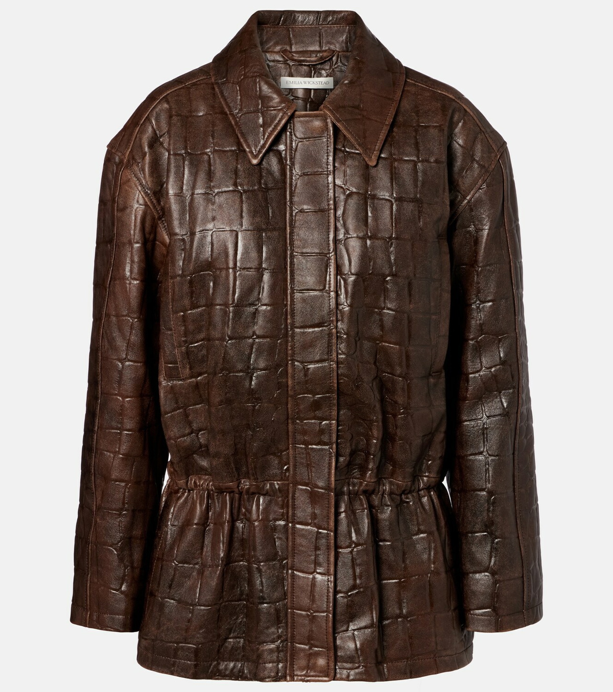 Emilia Wickstead Norcutt croc-effect leather jacket