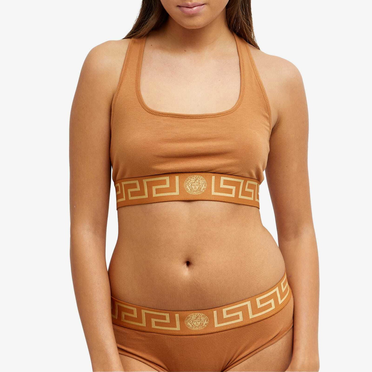Versace Women's Organic Cotton Bralet in Caramel