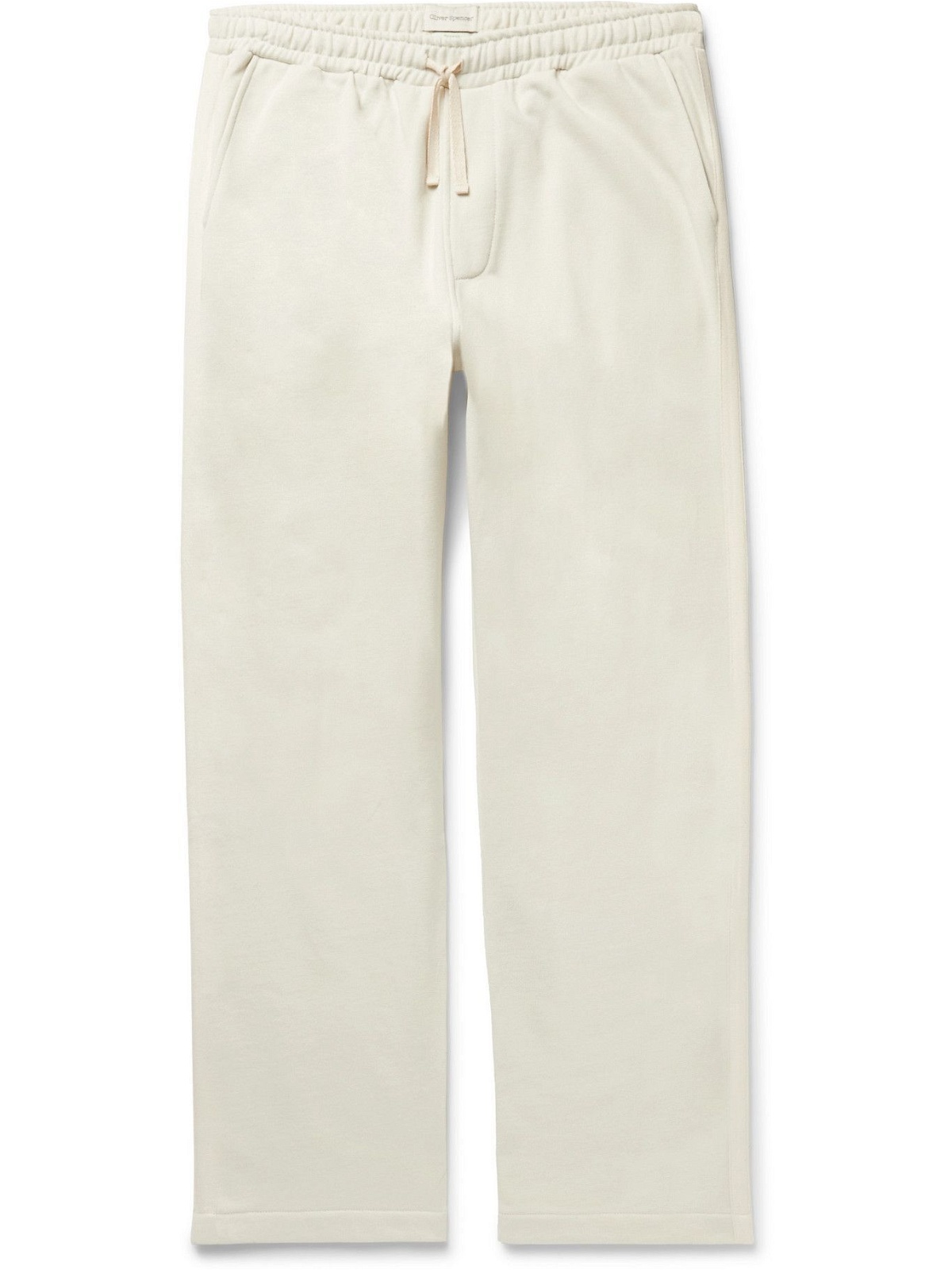 Photo: Oliver Spencer - Morwell Webbing-Trimmed Organic Cotton-Jersey Sweatpants - Neutrals