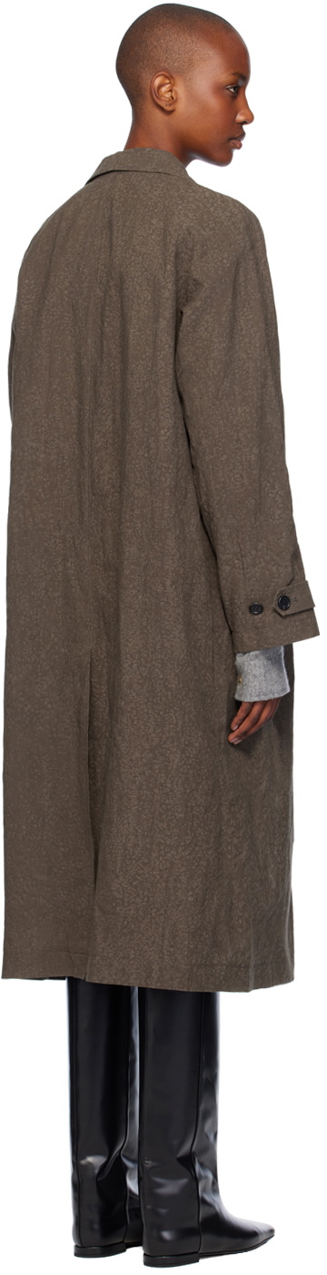 UMBER POSTPAST Brown Salt Dyed Cotton Long Coat