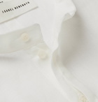 Isabel Benenato - Grandad-Collar Linen Shirt - White