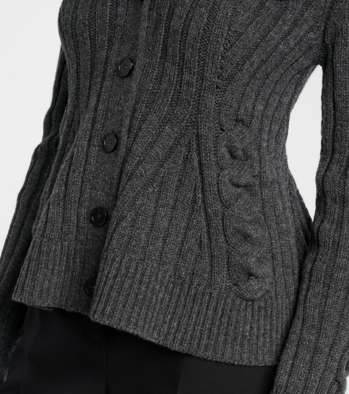 McQueen Cable-knit wool and cashmere cardigan