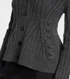 McQueen Cable-knit wool and cashmere cardigan