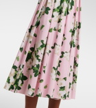 Carolina Herrera Floral pleated cotton-blend midi dress