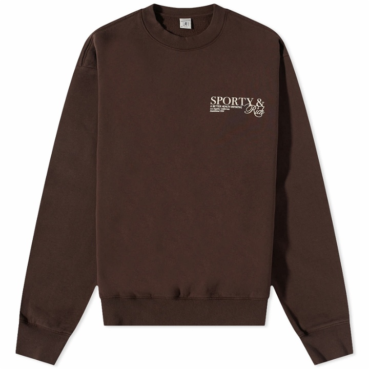 Photo: Sporty & Rich SR Initiative Sweater - END. Exclusive in Chocolate/Cream