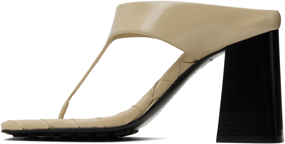Bottega Veneta Beige Marella Thong Heeled Sandals