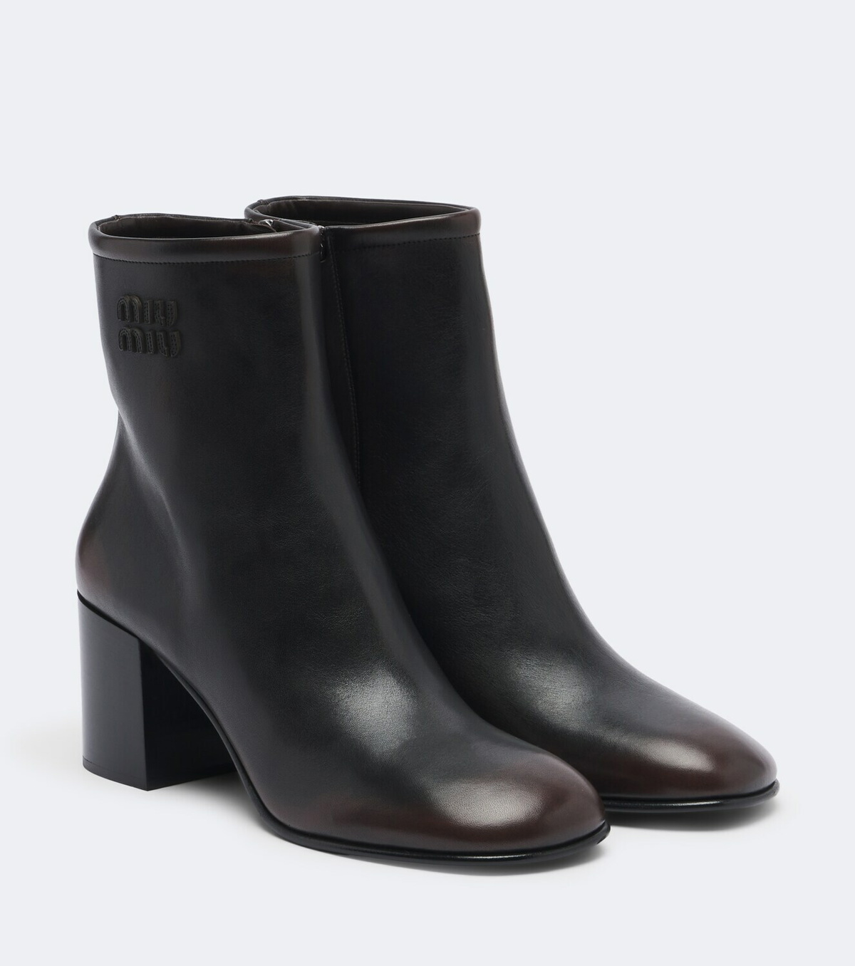 Miu Miu Logo leather ankle boots