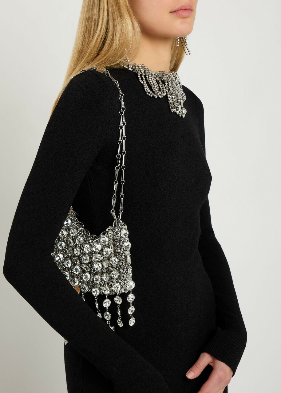Rabanne Embellished Open-back Gown Black