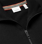 BURBERRY - Logo-Embroidered Cashmere Half-Zip Sweater - Black