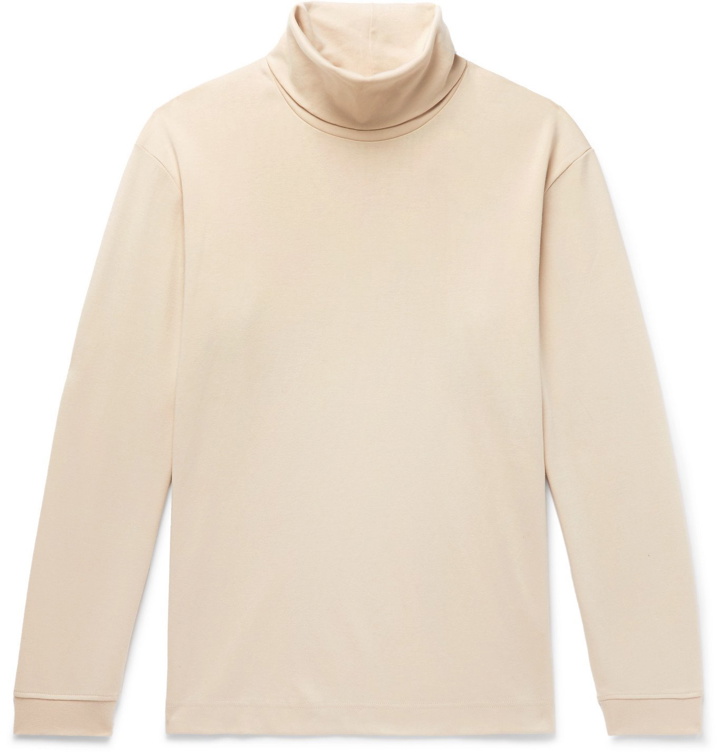 Photo: NN07 - Zyron TENCEL and Cotton-Blend Rollneck Top - Neutrals