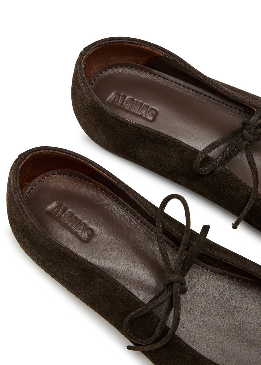 Alohas Swat Suede Ballet Flats Brown