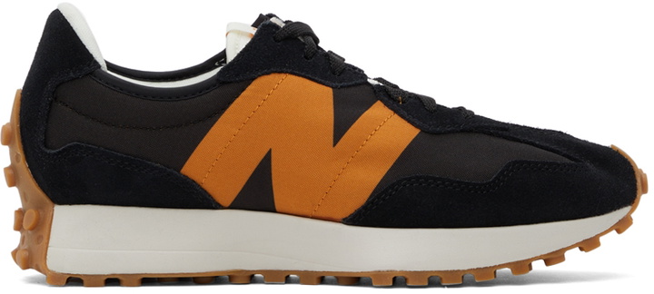 Photo: New Balance Black & Orange 327 Sneakers