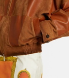 Versace Leather and suede blouson jacket