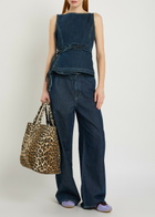 Damson Madder Maxime Ruffled Denim top Indigo