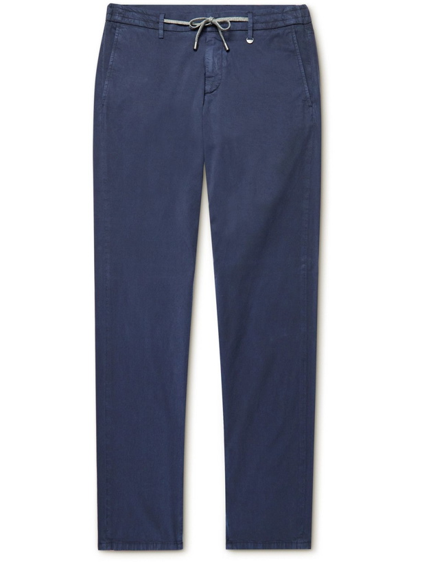 Photo: Canali - Slim-Fit Lyocell-Blend Drawstring Trousers - Blue