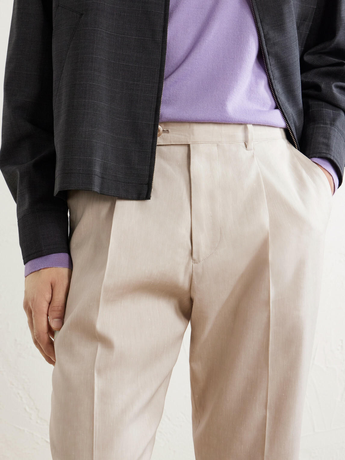 Paul Smith - Straight-Leg Linen and Wool-Blend Trousers - Neutrals