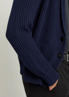 Tom Ford Shawl-collar Ribbed Cotton and Silk-blend Cardigan Navy