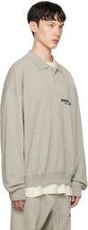 Essentials Gray Long Sleeve Polo