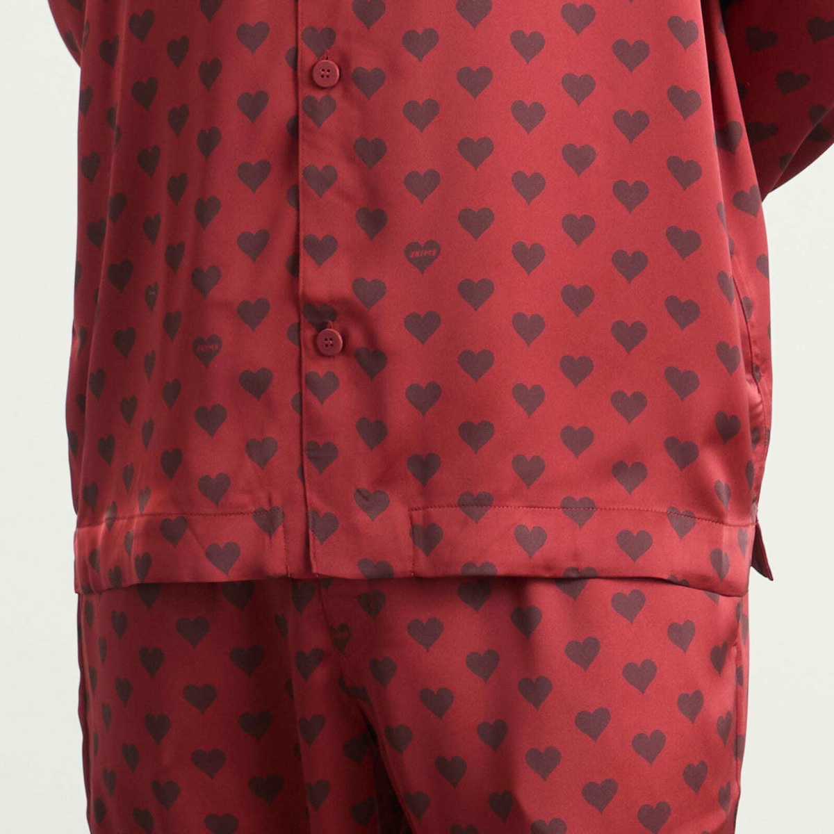 SKIMS Men's Sateen Sleep Set in Red Heart Halfdrop