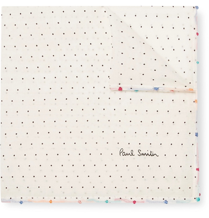 Photo: Paul Smith - Pin-Dot Cotton and Silk-Blend Pocket Square - White