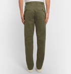 Incotex - Slim-Fit Herringbone Cotton and Modal-Blend Trousers - Men - Green