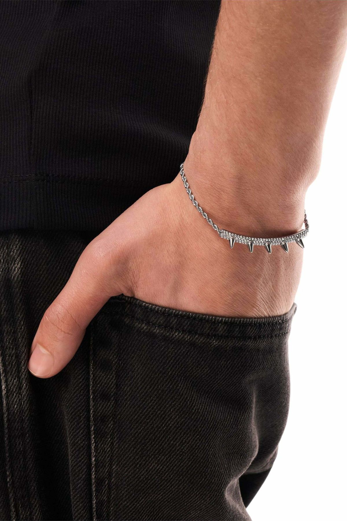 Diesel Stainless Steel ID Bracelet - Bracelets - Unisex - Silver