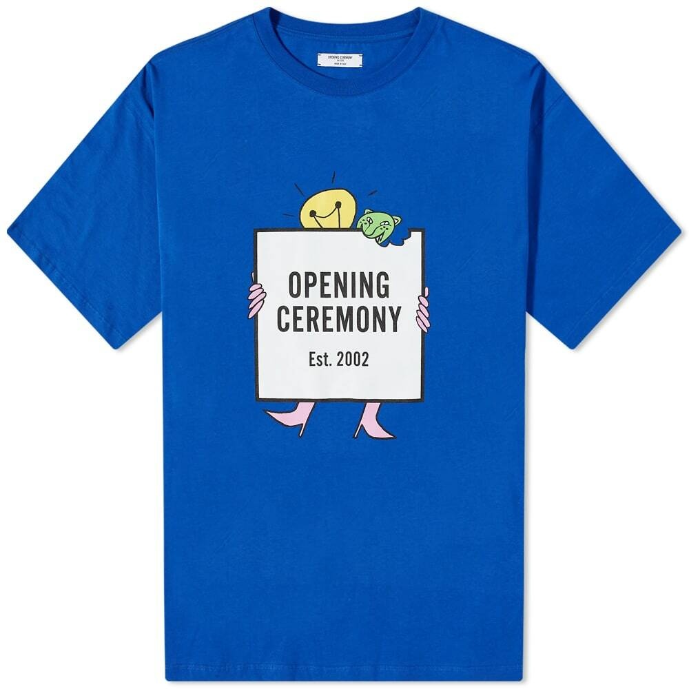 Photo: Opening Ceremony Men's Lightbulb Box Logo T-Shirt in Blue Royal