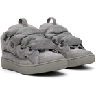 Lanvin Gray Monochrome Suede Curb Sneakers