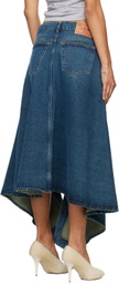 Y/Project Blue Cut Out Denim Midi Skirt
