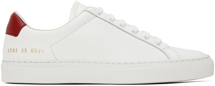 Photo: Common Projects White & Red Retro Low Sneakers