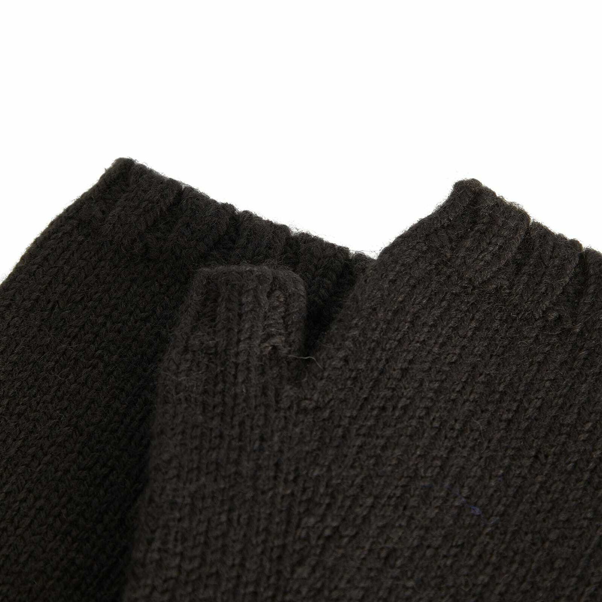 MHL by Margaret Howell Men's Chunky Fingerless Gloves in Dark Brown 